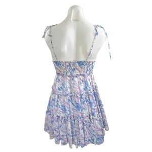 BuddyLove Delilah Abstract Ruffled Tiered Mini Cami Tank Flare A-Line Dress Sz S thumbnail 3