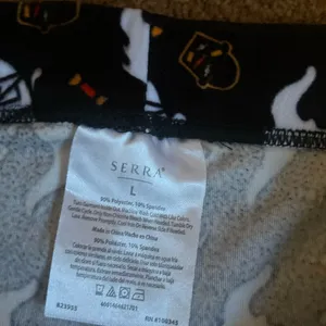 Serra black ghost Halloween velour pants L thumbnail 3