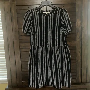 LOFT Dress Small Petite Navy And White. Comfy, Stretchy, Classic, Preppy, Career thumbnail 5