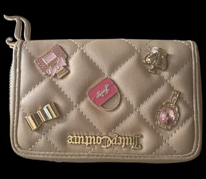 NWOT Juicy Couture Quilted Wallet with Gold Accents pecan beige zippy 6x4 thumbnail 1