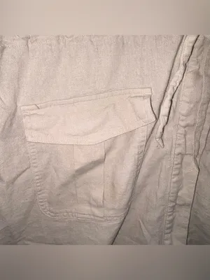 Ophelia‎ Roe Linen Blend Utility Dress Lg Beige Tie Waist Pockets Short Sleeves thumbnail 4
