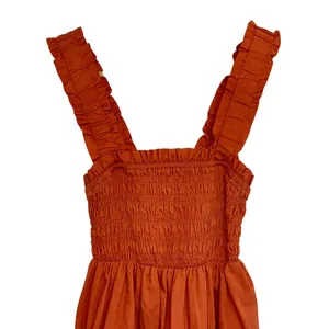 Abercrombie & Fitch Rust Orange Smocked Tiered Sleeveless Mini Dress Womens XS thumbnail 6