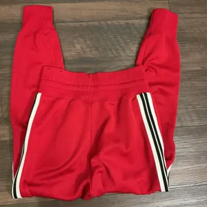 Nike Sportswear Side Stripe Jogger Pants Red White Black XS Tapered Sweats XS thumbnail 4