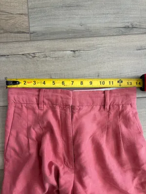 Aritzia Wilfred The Effortless Linen Cropped Wide Leg Pant Warm Sienna Red 2 thumbnail 4