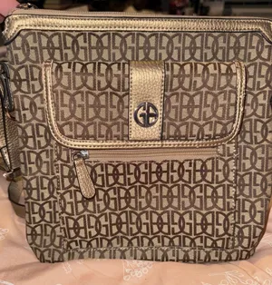Giani Bernini‎ Crossbody Bag Monogram Signature Jacquard Gold Trim Messenger thumbnail 1