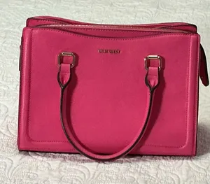 Nine West Strawberry Pink Shoulder Bag Purse Women’s Handbag Large thumbnail 1