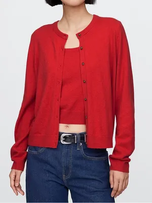 Gap Red Cashsoft Cardigan thumbnail 1