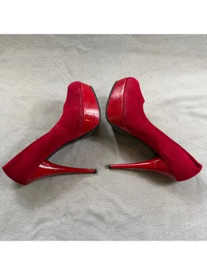 Bamboo Women’s Red Faux Suede Platform Stiletto Pumps Heels Size 7.5 thumbnail 5