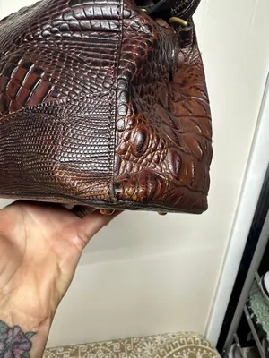 Brahmin Pecan Melbourne Crocodile Embossed Leather Bag with detachable Strap thumbnail 6
