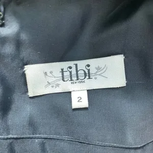 Tibi Animal Print Leather Panel Dress Black Cream Size‎ US 2 thumbnail 13