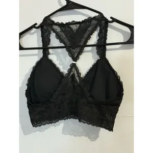 Aerie Women's Festive Lace Padded‎ Racerback Bralette Black Size M thumbnail 3