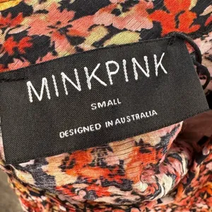 NWT Minkpink Gabae High Neck Floral Blouse‎ in Red Multi Size Small thumbnail 7