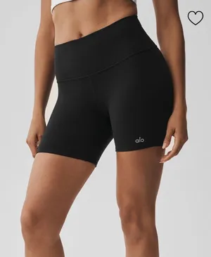 Alo Yoga 5” Airbrush High-Waist Biker Short Black thumbnail 1
