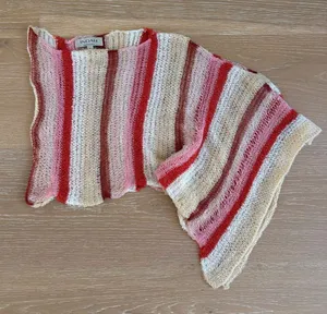 Indah Shawl Stripes Gia One Size Red Pink Cream thumbnail 1