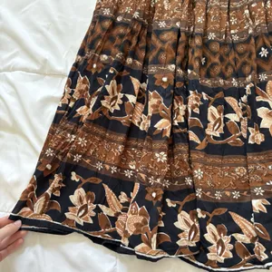 Vintage 90s Maxi Skirt Small Cotton Bohemian Fairy Whimsy Hippie Gypsy Brown Y2K thumbnail 6