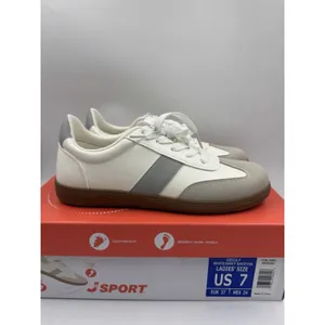 New J Sport Cecily Women’s Sneaker Suede White/Grey Low Top Shoes Size 7 US thumbnail 8