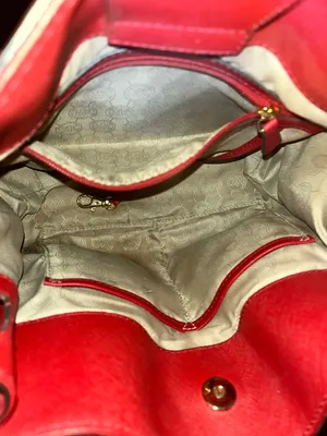 Michael Kors Hamilton Satchel Red grained leather. thumbnail 11