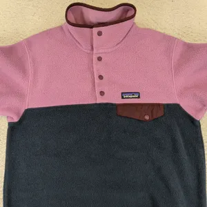 Patagonia Synchilla Lightweight Snap-T Pullover Pink Navy 25455 Womens Small thumbnail 8