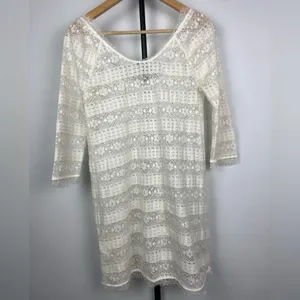 Joie Ivory Floral‎ Lace Mini Cover Up Dress thumbnail 7