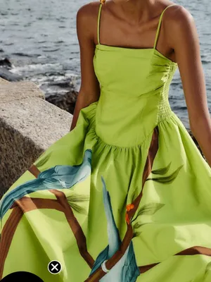 NWT FARM RIO Green Birds Smocked Maxi Dress thumbnail 2