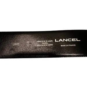 Lancel‎ Cowhide Leather Belt Chunky Gold Buckle Women's 80 Large Black Luxury thumbnail 5