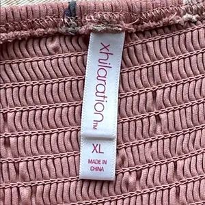 Xhilaration Smocked Blush Pink Floral Hi-Lo Dress XL thumbnail 2