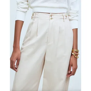Madewell The Harlow Wide Leg Pant Linen Twill Harvest Moon Beige US 12 NWT thumbnail 3