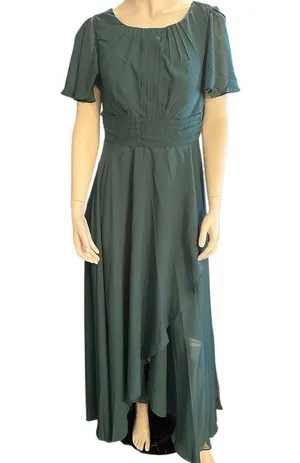 Wear your Love Asymmetrical Ruffled Waist to Hem Green 14 NWT thumbnail 1