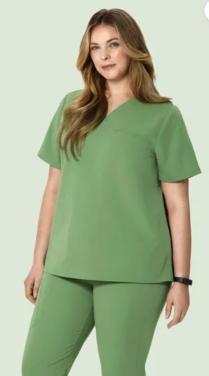 Mandala Women's 5 Pocket Notch Neck Scrub Top Hazel Green thumbnail 1