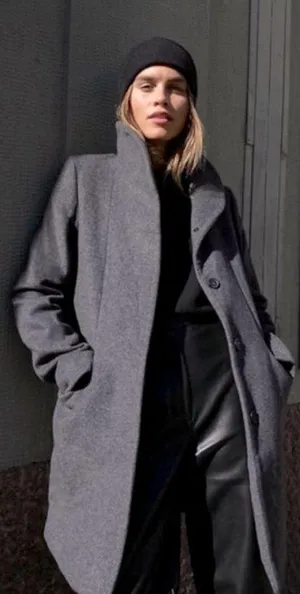 Aritzia Wilfred The Cocoon Wool Cashmere Coat in Grey Size Small thumbnail 2