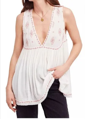 Free People‎ Sleeveless Diamond Embroidered Small thumbnail 1