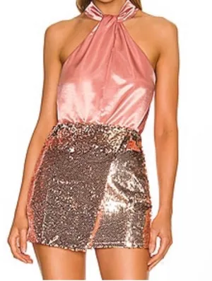 superdown Sequin Pink Mini Skirt Size XS thumbnail 1