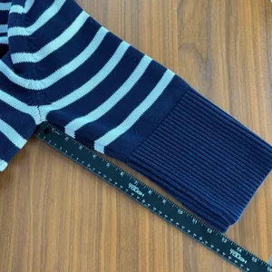 Gap 24/7 Stripe Turtleneck Sweater‎ XL 100% Cotton Navy Nautical Coastal Sailing thumbnail 5