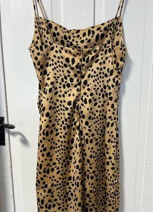 NWT Le Lis spotted cheetah animal print slip dress with adjustable straps size M thumbnail 3