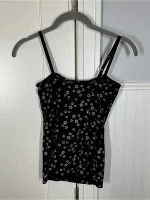 Talula Black camisole‎ Tank Top with Daisy Trim size xs Romantic feminine girly thumbnail 5