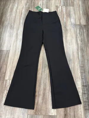 Halara Black Flex High Rise Back Side Pockets Slight Flare Size Petite Small NEW thumbnail 7