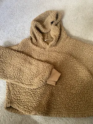 Fluffy Cropped Sweatshirt Brown Size M thumbnail 2