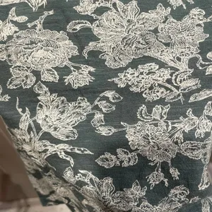 Cute Lucky Brand forest green tattoo floral print puff sleeve v-neck top cotton thumbnail 6