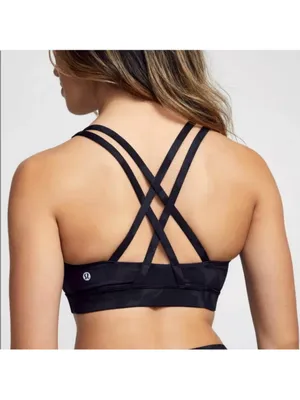 Lululemon Soulcycle Black Camouflage Icognito Sports Bra Multigray Size 8 thumbnail 2
