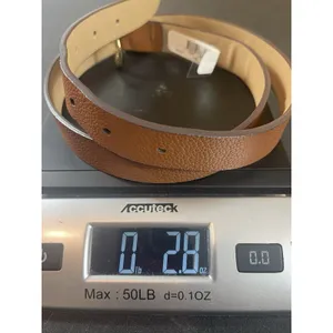 Michael Kors Brown Pebbled Leather Skinny Belt Gold Tone Buckle Size M thumbnail 10