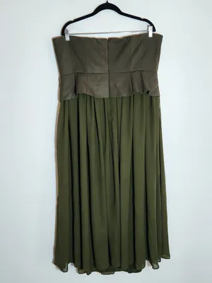 Eloquii Green Strapless Maxi Formal Dress Size 16 NWT Wedding Guest Dress thumbnail 4