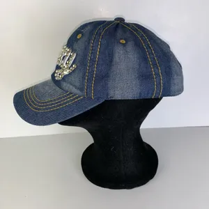 Hat Republic Sexy blue Denim Fashion Baseball Cap Rhinestone Women’s Sport Hat thumbnail 3