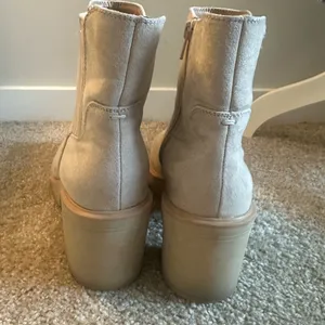 Target Taupe Suede Block Heel Ankle Boots thumbnail 2