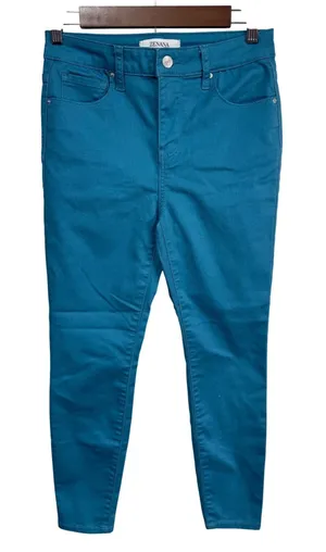 Zenana S Teal Blue Skinny Pants‎ Women's High Rise Stretch Jeggings thumbnail 1