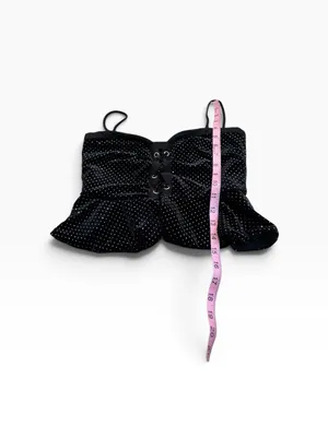Revolve H:OURS velvety black crop top thumbnail 3