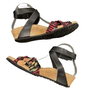 Papillio by Birkenstock Lola Wedge Sandal Size 37 Floral Ankle Strap Leather NEW thumbnail 5