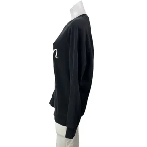 Maison Katsune Women's Black Parisien Long Sleeve Crewneck Pullover Sweatshirt M thumbnail 2