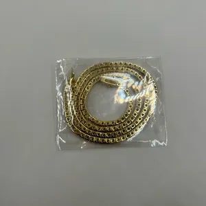 Moissanite Tennis Chain Gold 3mm 20 Inches Brand New VVS1 Necklace Men or Women thumbnail 5