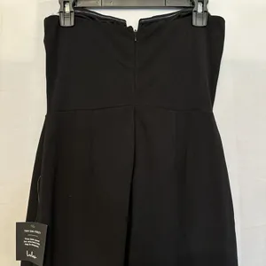 Lulu's Strapless Jumpsuit Size Medium Black Romper Staple Piece‎ Wide Leg NWT thumbnail 4