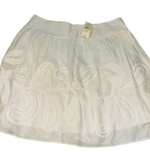 LOFT NWT White Embroidered Women’s Skirt - Size 8 thumbnail 1